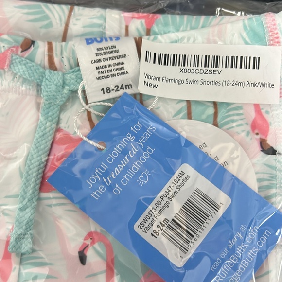 swim trunks shorts bottoms size 18-24 months flamingo new nwt - Picture 2 of 3